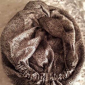 SLIP Silk 100% Double Lined Silk Bonnet Turban Leopard NWT